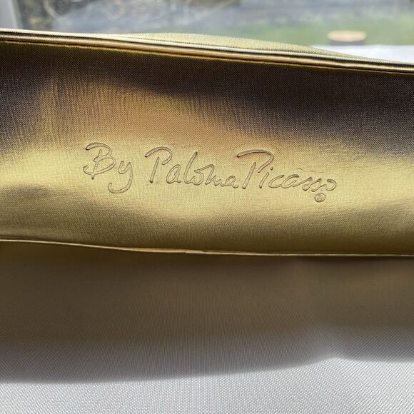 Vintage 80's Paloma Picasso Gold Leather Crossbody Purse One Size - Picture 6 of 14